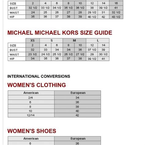 Michael Kors Shoes Size Chart – SizeC